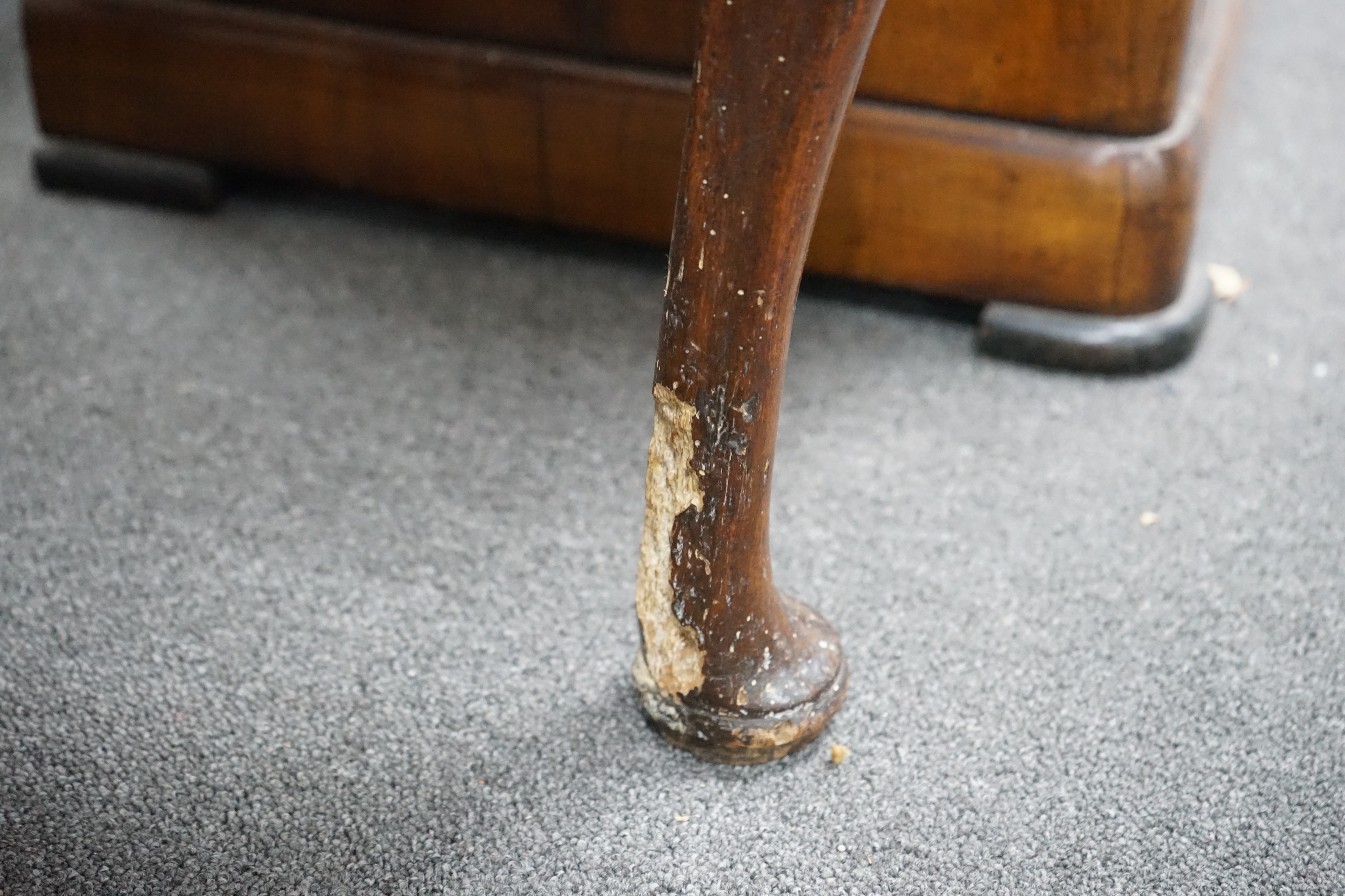 An early 18th century banded walnut lowboy width 74cm, depth 44cm, height 71cm